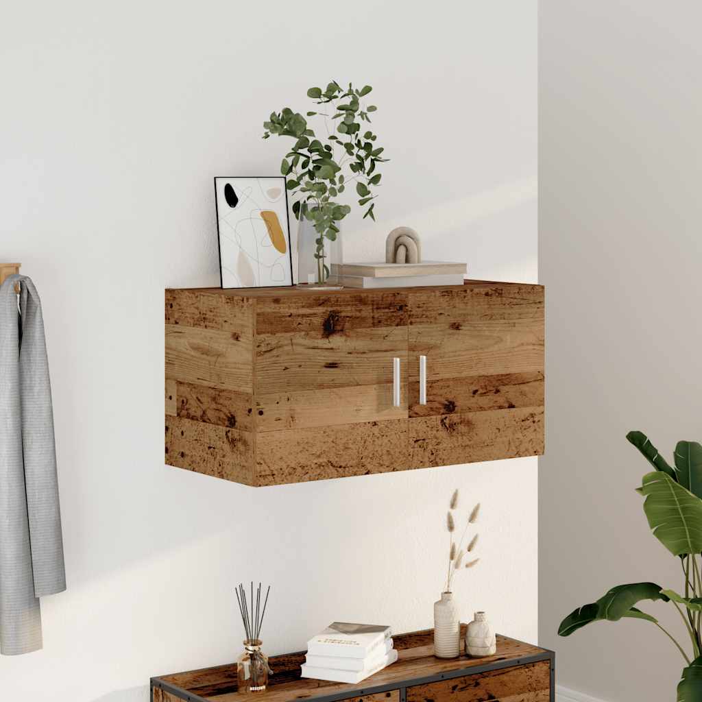 Meuble mural vieux bois 80x39x40 cm bois d'ingénierie - XIOS