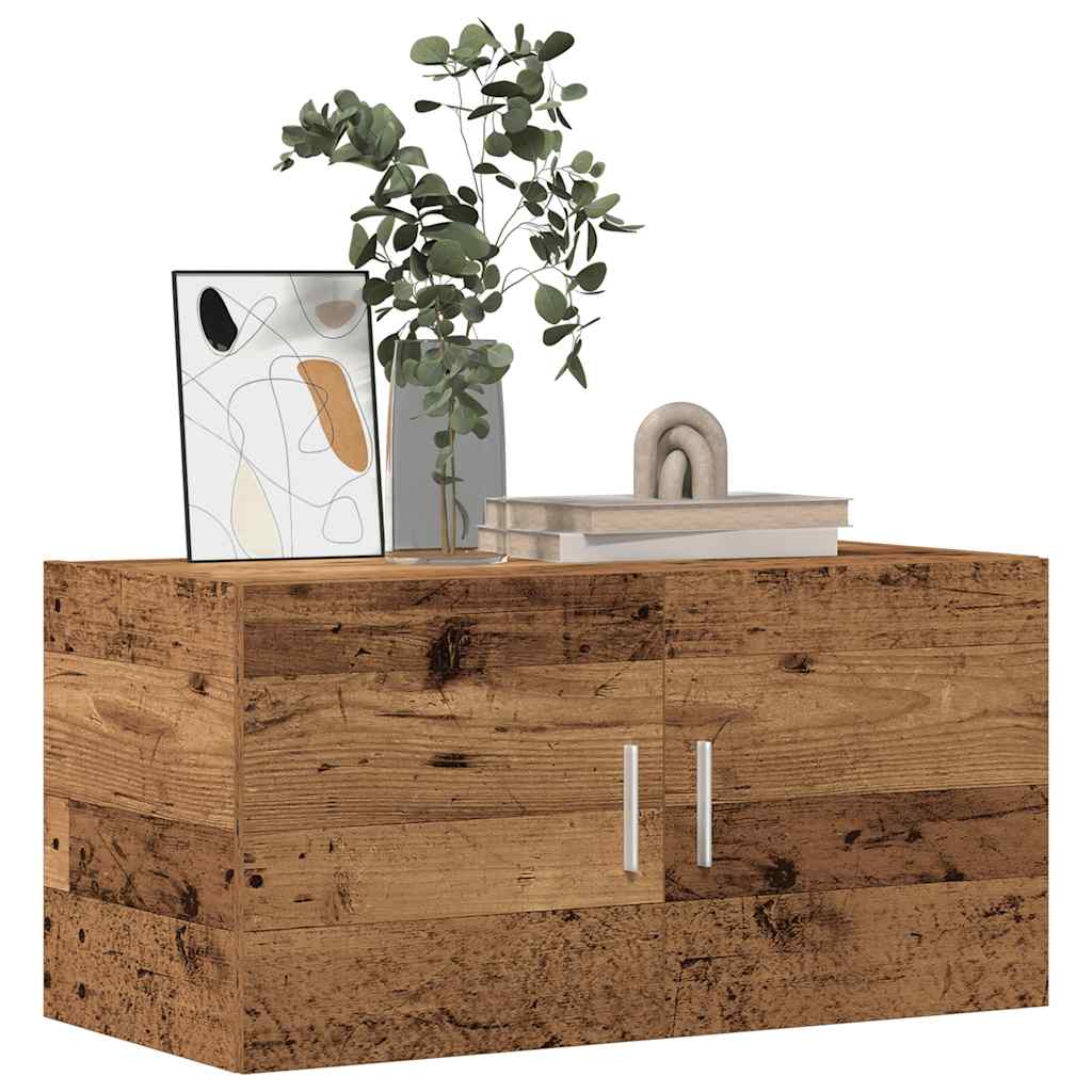Meuble mural vieux bois 80x39x40 cm bois d'ingénierie - XIOS