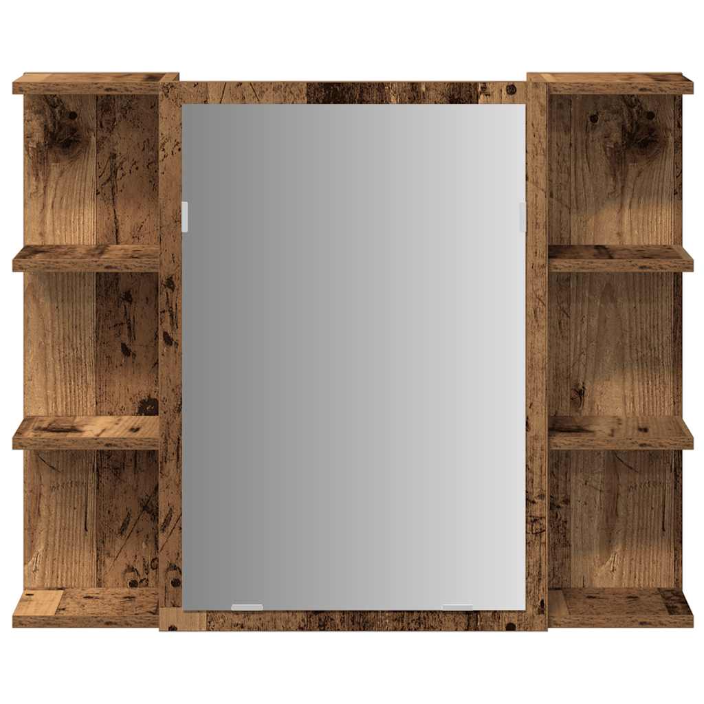 Armoire à miroir de salle de bain vieux bois bois d'ingénierie - XIOS