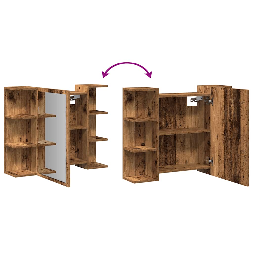 Armoire à miroir de salle de bain vieux bois bois d'ingénierie - XIOS