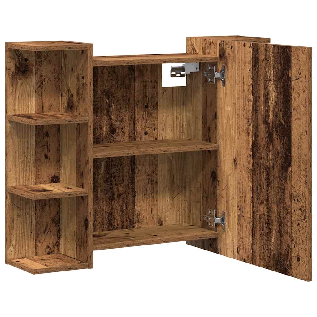 Armoire à miroir de salle de bain vieux bois bois d'ingénierie - XIOS