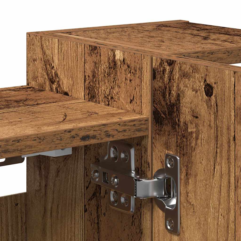 Armoire à miroir de salle de bain vieux bois bois d'ingénierie - XIOS