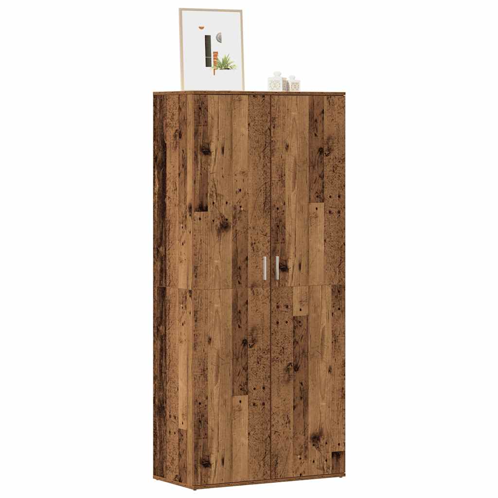 Armoire à chaussures vieux bois 80x39x178 cm bois d'ingénierie - XIOS