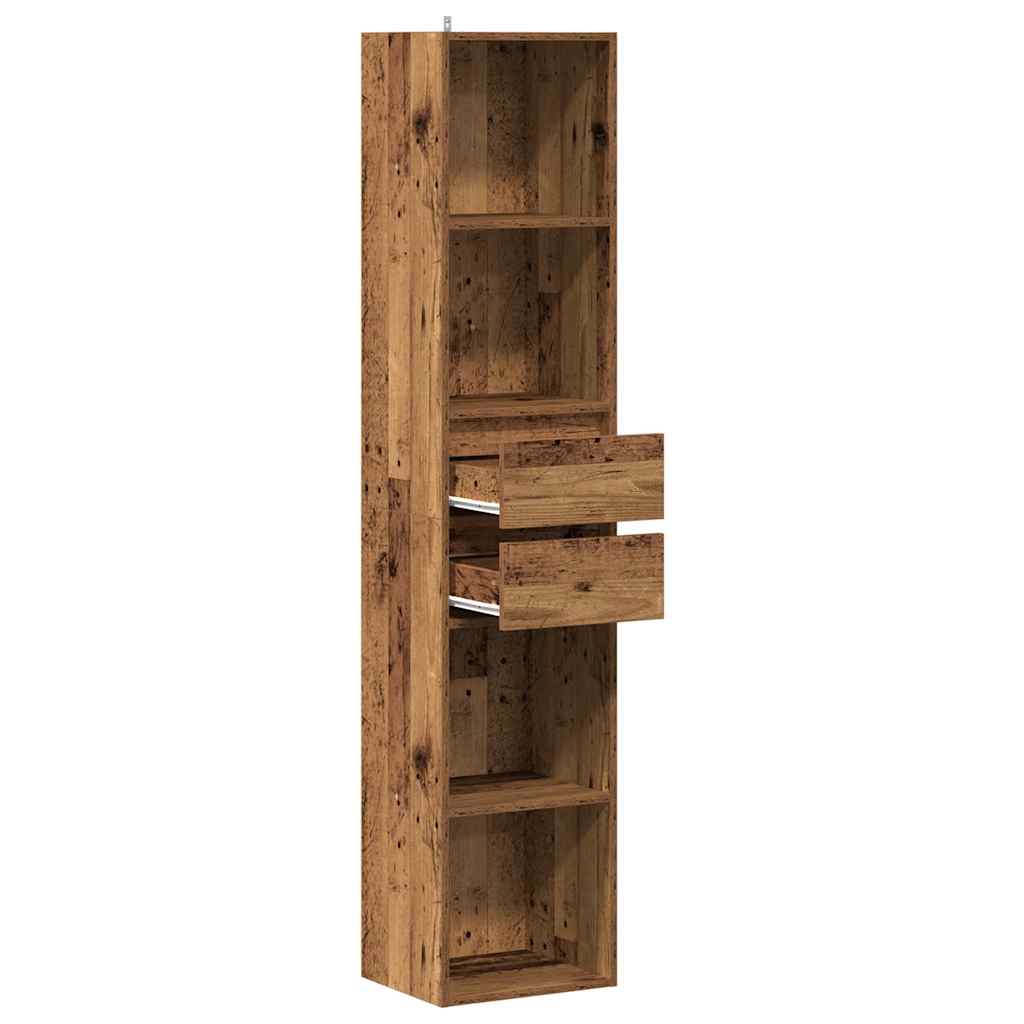 Bibliothèque vieux bois 36x30x171 cm bois d'ingénierie - XIOS