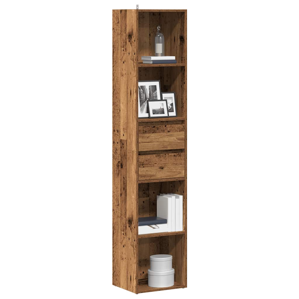 Bibliothèque vieux bois 36x30x171 cm bois d'ingénierie - XIOS