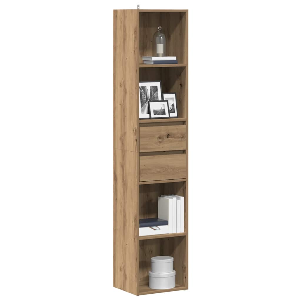 Bibliothèque chêne artisanal 36x30x171 cm bois d'ingénierie - XIOS