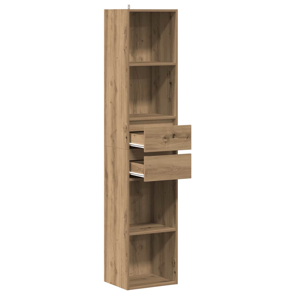 Bibliothèque chêne artisanal 36x30x171 cm bois d'ingénierie - XIOS