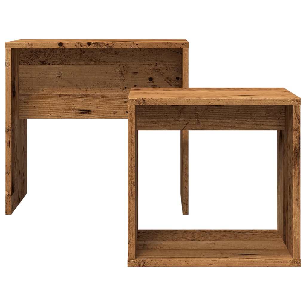 Tables basses gigognes 2 pcs vieux bois bois d'ingénierie - XIOS