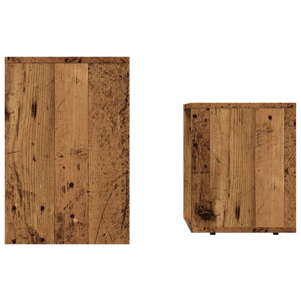 Tables basses gigognes 2 pcs vieux bois bois d'ingénierie - XIOS