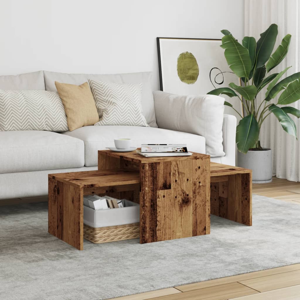 Table basse vieux bois 100x48x40 cm bois d'ingénierie - XIOS