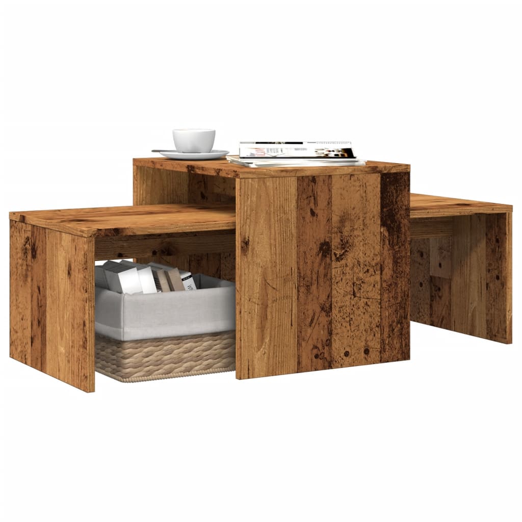 Table basse vieux bois 100x48x40 cm bois d'ingénierie - XIOS