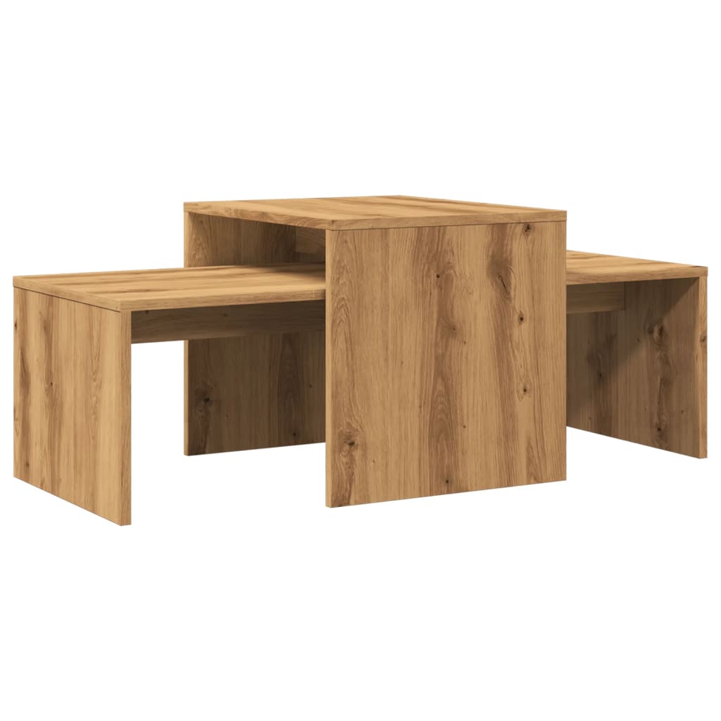 Table basse chêne artisanal 100x48x40 cm bois d'ingénierie - XIOS