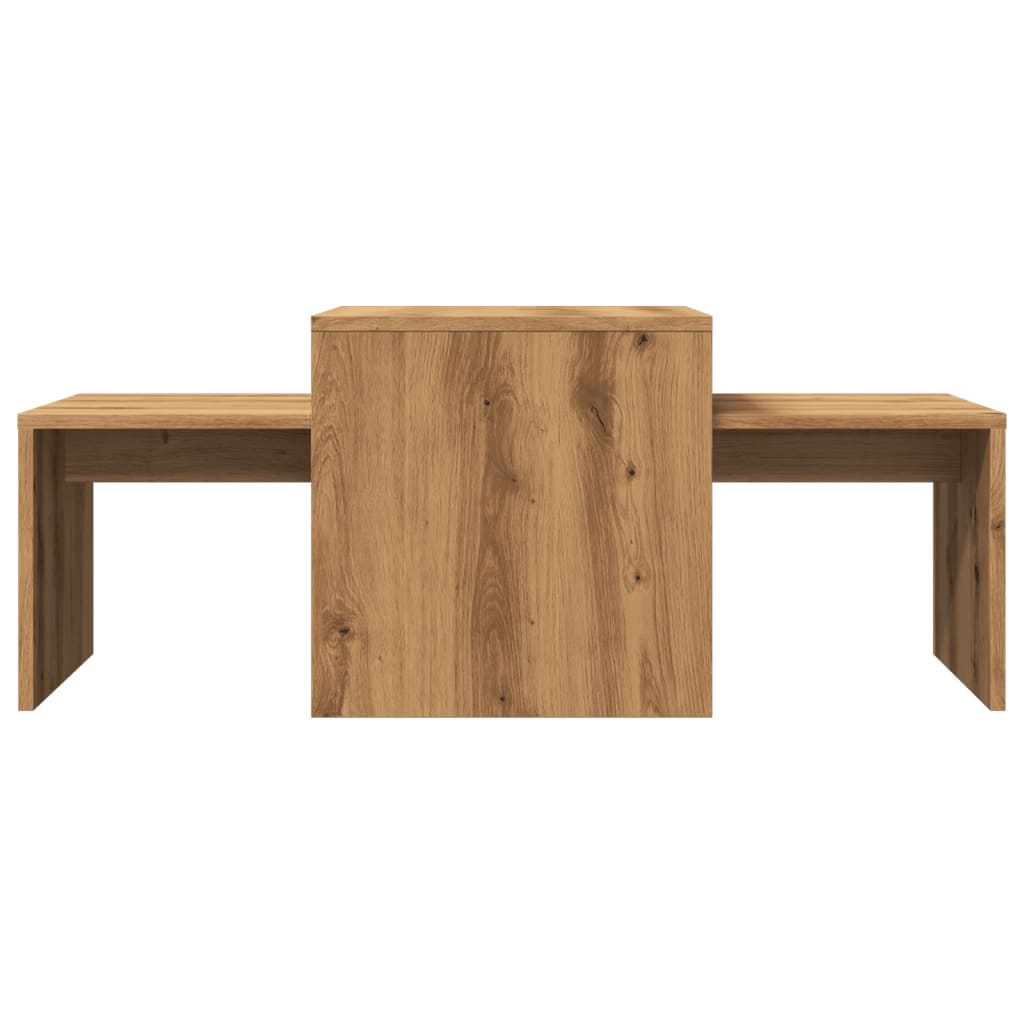 Table basse chêne artisanal 100x48x40 cm bois d'ingénierie - XIOS