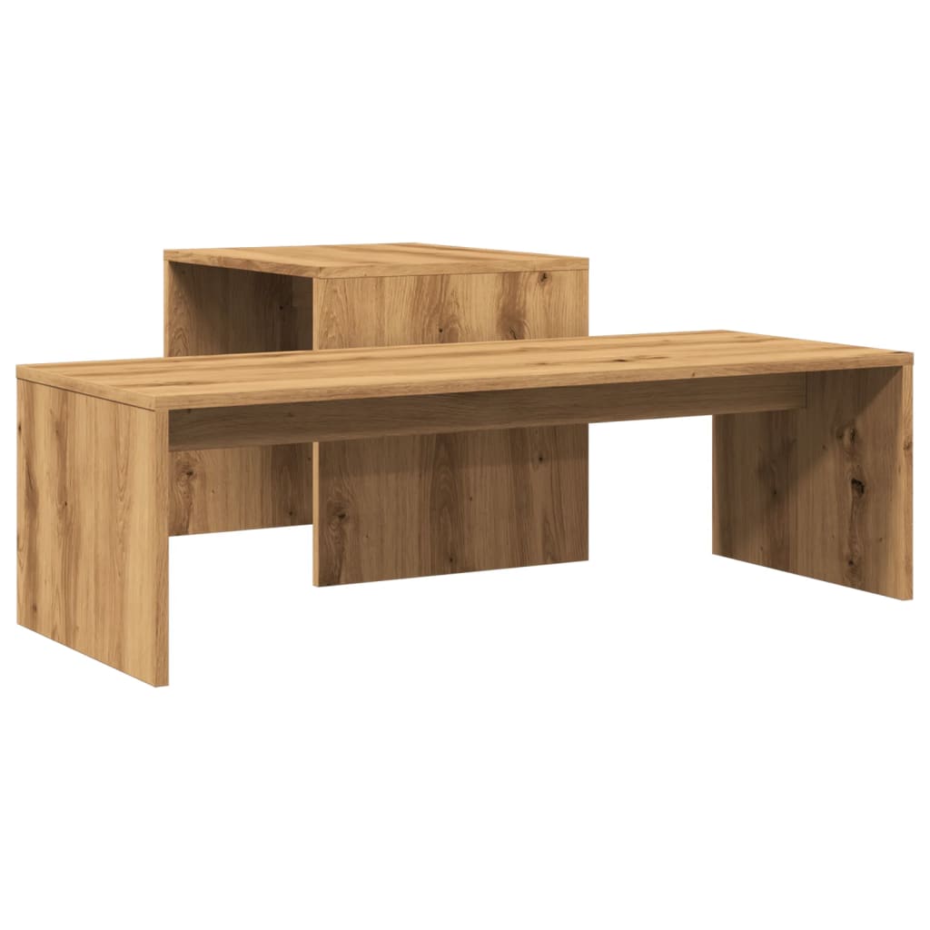 Table basse chêne artisanal 100x48x40 cm bois d'ingénierie - XIOS