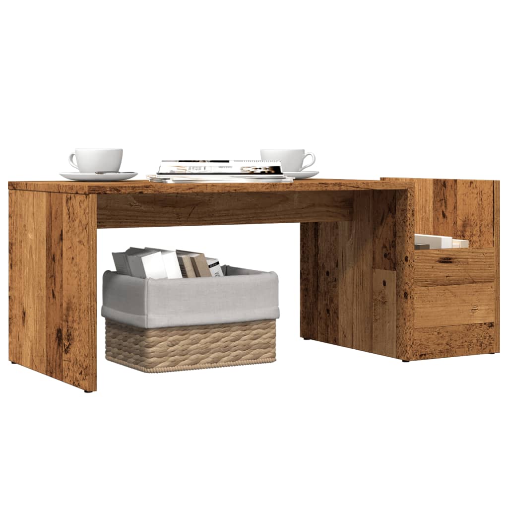 Table basse vieux bois 90x45x35 cm bois d'ingénierie - XIOS