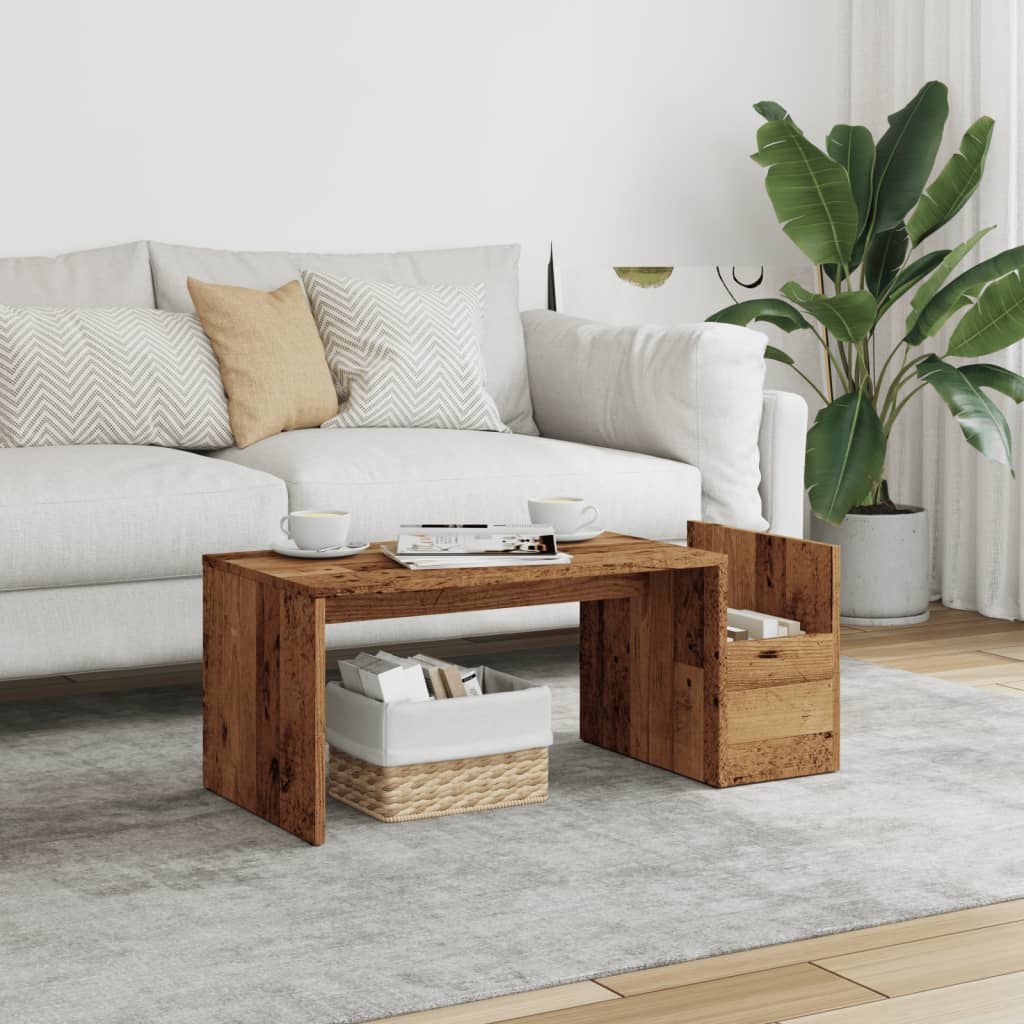 Table basse vieux bois 90x45x35 cm bois d'ingénierie - XIOS