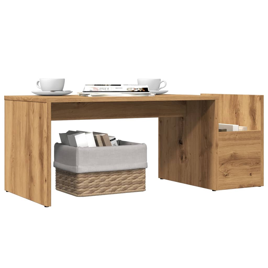 Table basse chêne artisanal 90x45x35 cm bois d'ingénierie - XIOS