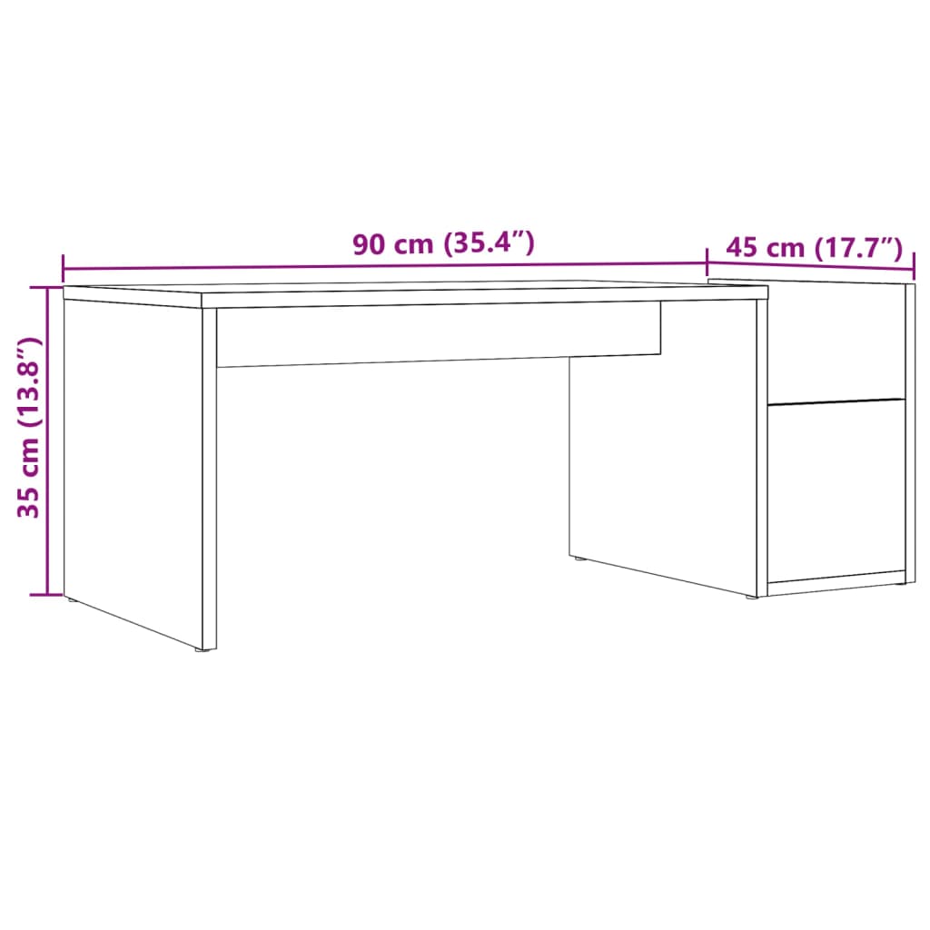 Table basse chêne artisanal 90x45x35 cm bois d'ingénierie - XIOS