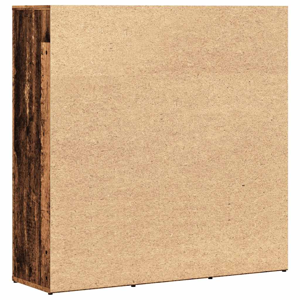 Bibliothèque vieux bois 90x28x90 cm bois d'ingénierie - XIOS