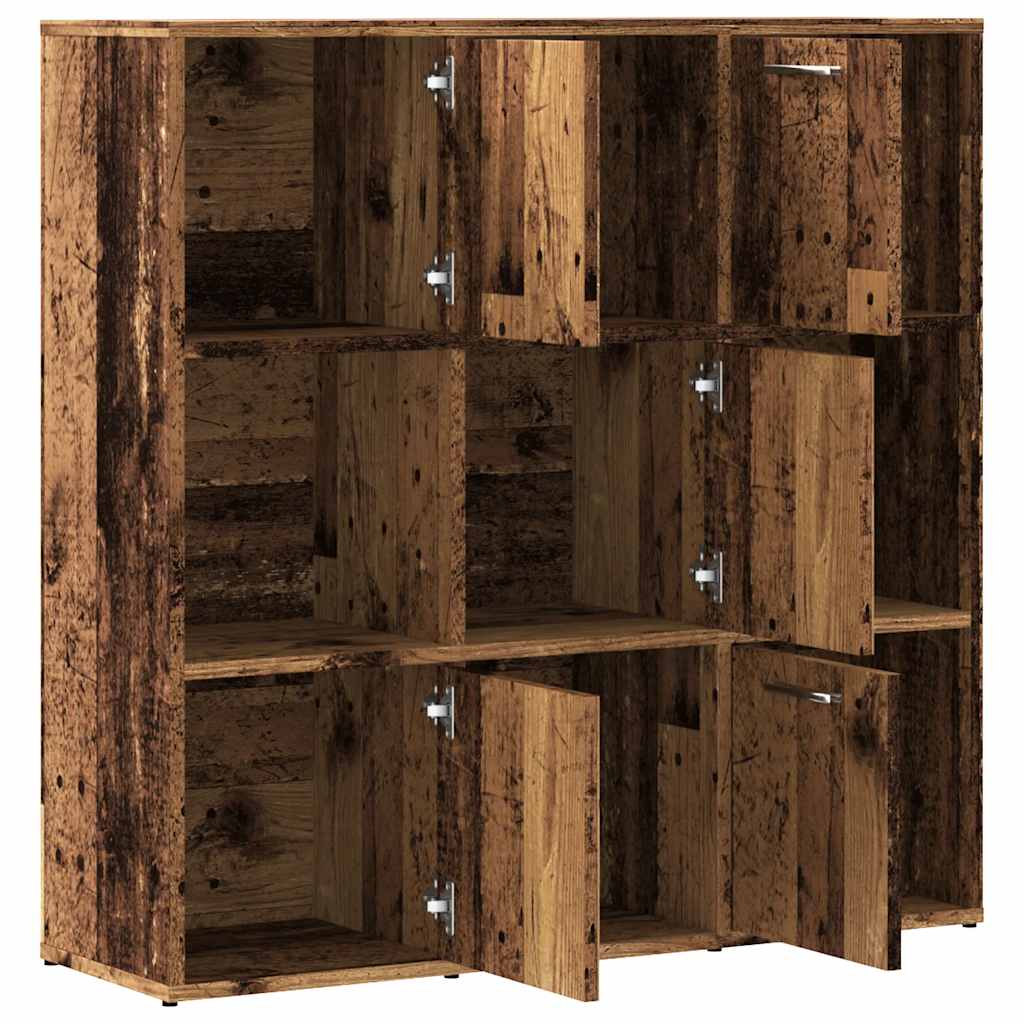 Bibliothèque vieux bois 90x28x90 cm bois d'ingénierie - XIOS