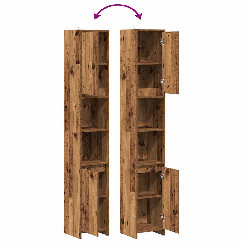 Armoire salle de bain vieux bois 30x30x183,5 cm bois ingénierie Ensembles de mobilier pour salles de bains vidaXL