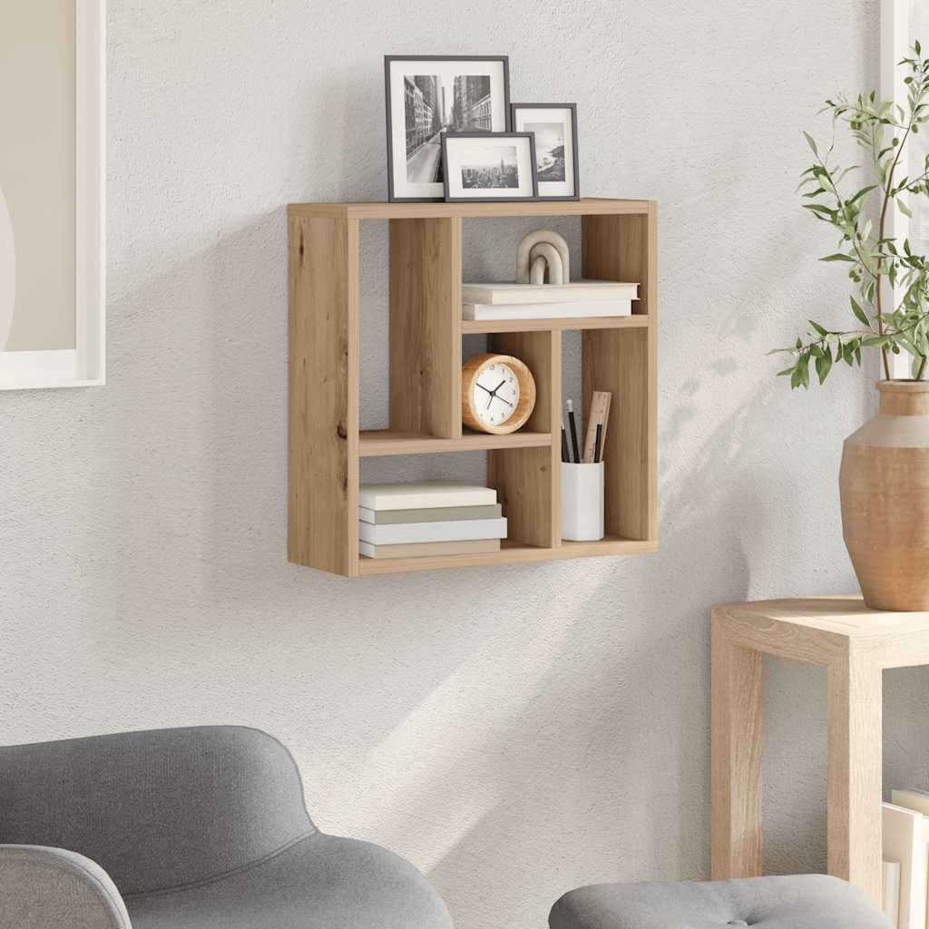 Étagère murale chêne artisanal 45x16x45 cm bois d'ingénierie