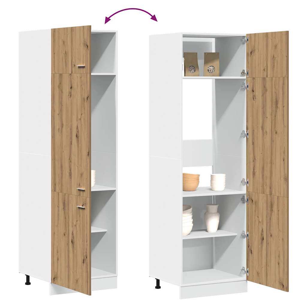Armoire réfrigérée "Lyon" Chêne artisanal 60 x 57 x 207 cm Bois d'ingénierie - XIOS