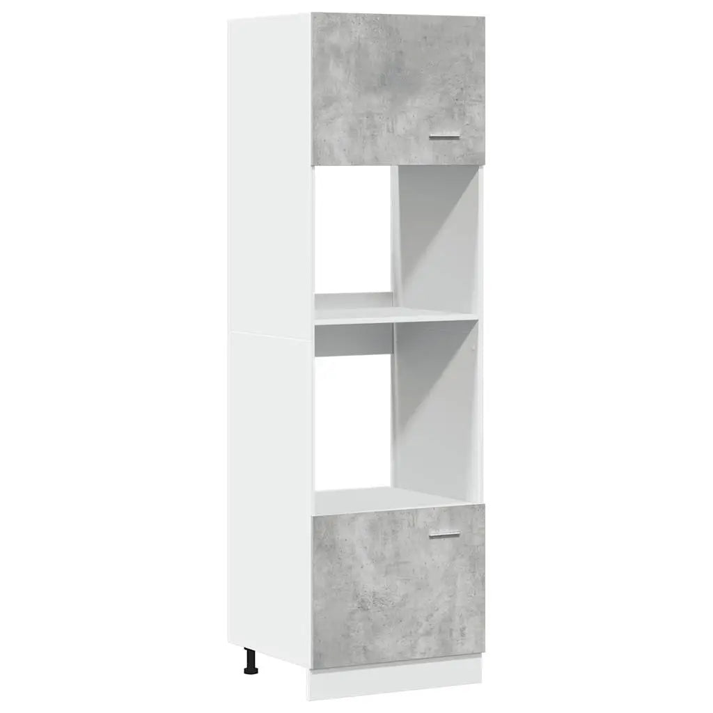 Meuble micro-ondes Lyon gris béton 60x57x207 cm - XIOS