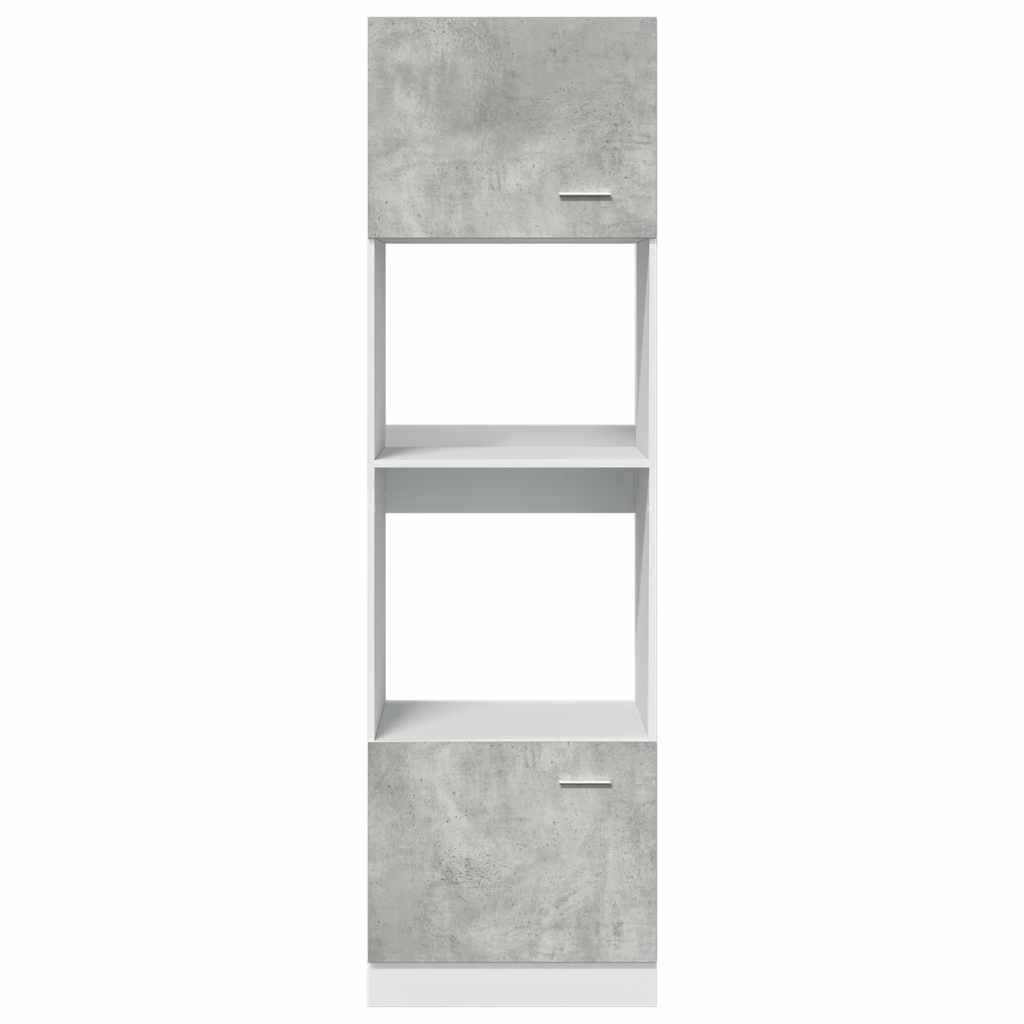 Meuble micro-ondes "Lyon" Gris béton 60 x 57 x 207 cm Bois d'ingénierie - XIOS