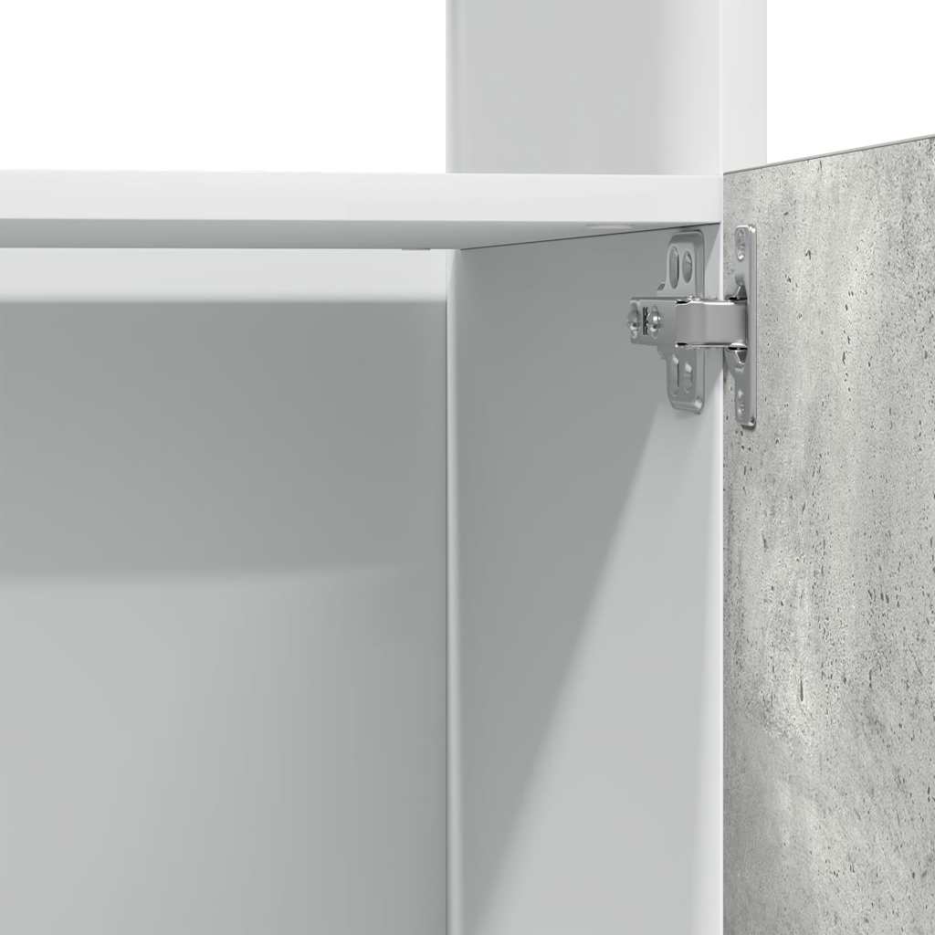 Meuble micro-ondes "Lyon" Gris béton 60 x 57 x 207 cm Bois d'ingénierie - XIOS