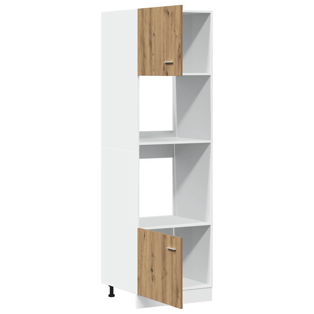 Meuble à micro-ondes "Lyon" Chêne artisanal 60 x 57 x 207 cm Bois d'ingénierie - XIOS
