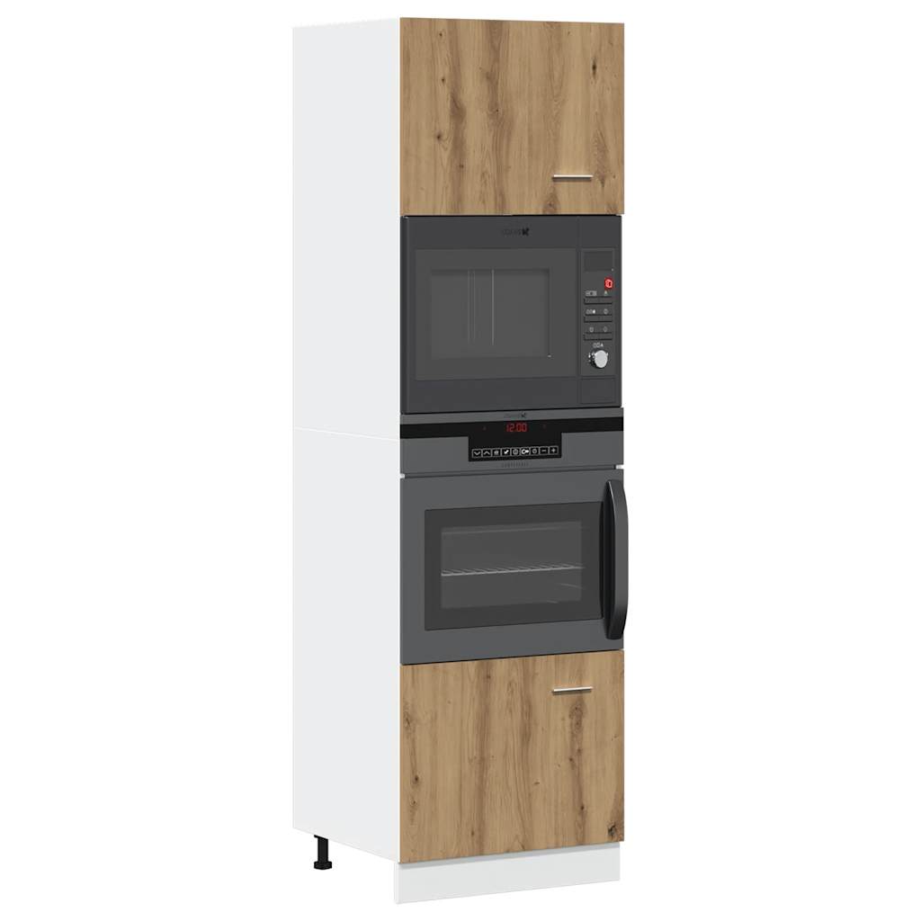 Meuble à micro-ondes "Lyon" Chêne artisanal 60 x 57 x 207 cm Bois d'ingénierie - XIOS