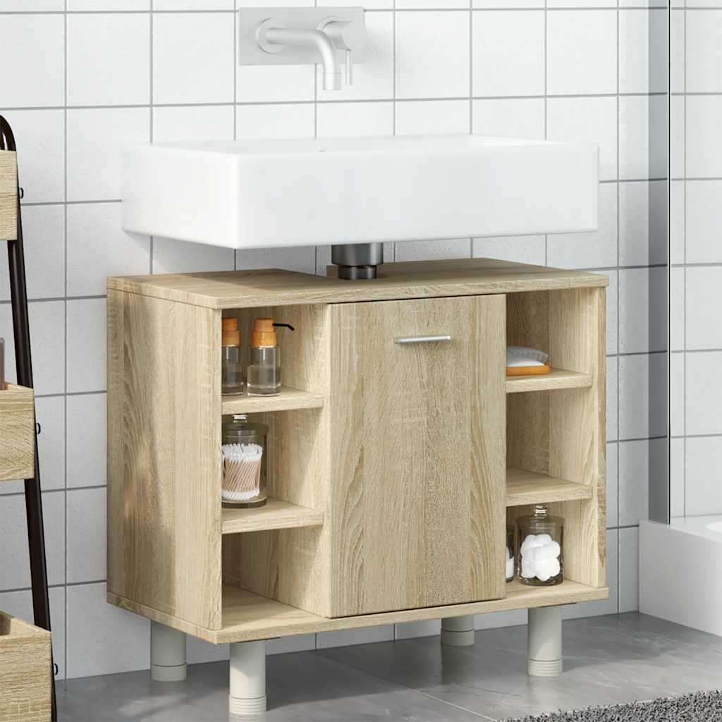 Armoire de salle de bain Chêne sonoma 60x32x53,5 cm Aggloméré Ensembles de mobilier pour salles de bains vidaXL