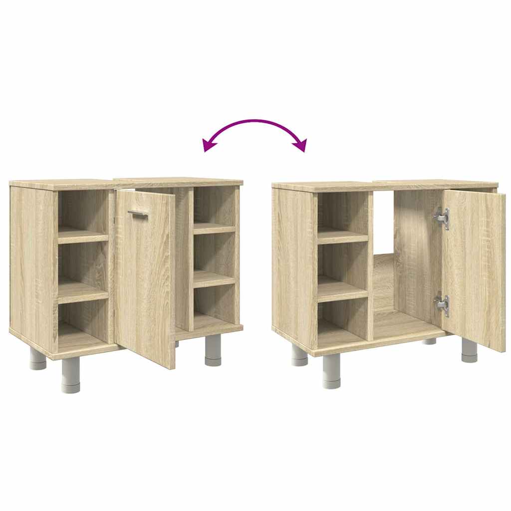 Armoire de salle de bain Chêne sonoma 60x32x53,5 cm Aggloméré Ensembles de mobilier pour salles de bains vidaXL