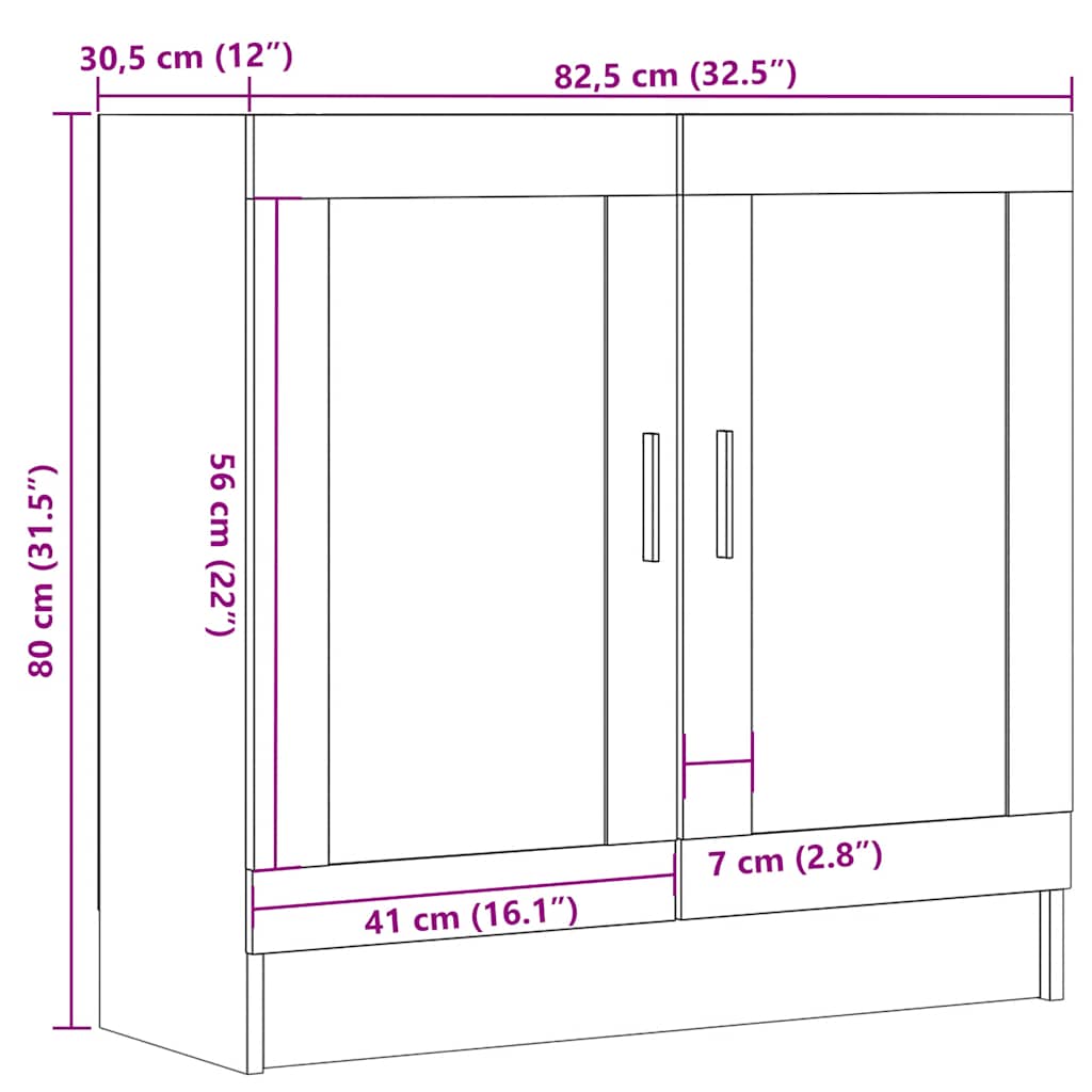 Meuble vieux bois 82,5x30,5x80 cm bois d'ingénierie Bibliothèques vidaXL