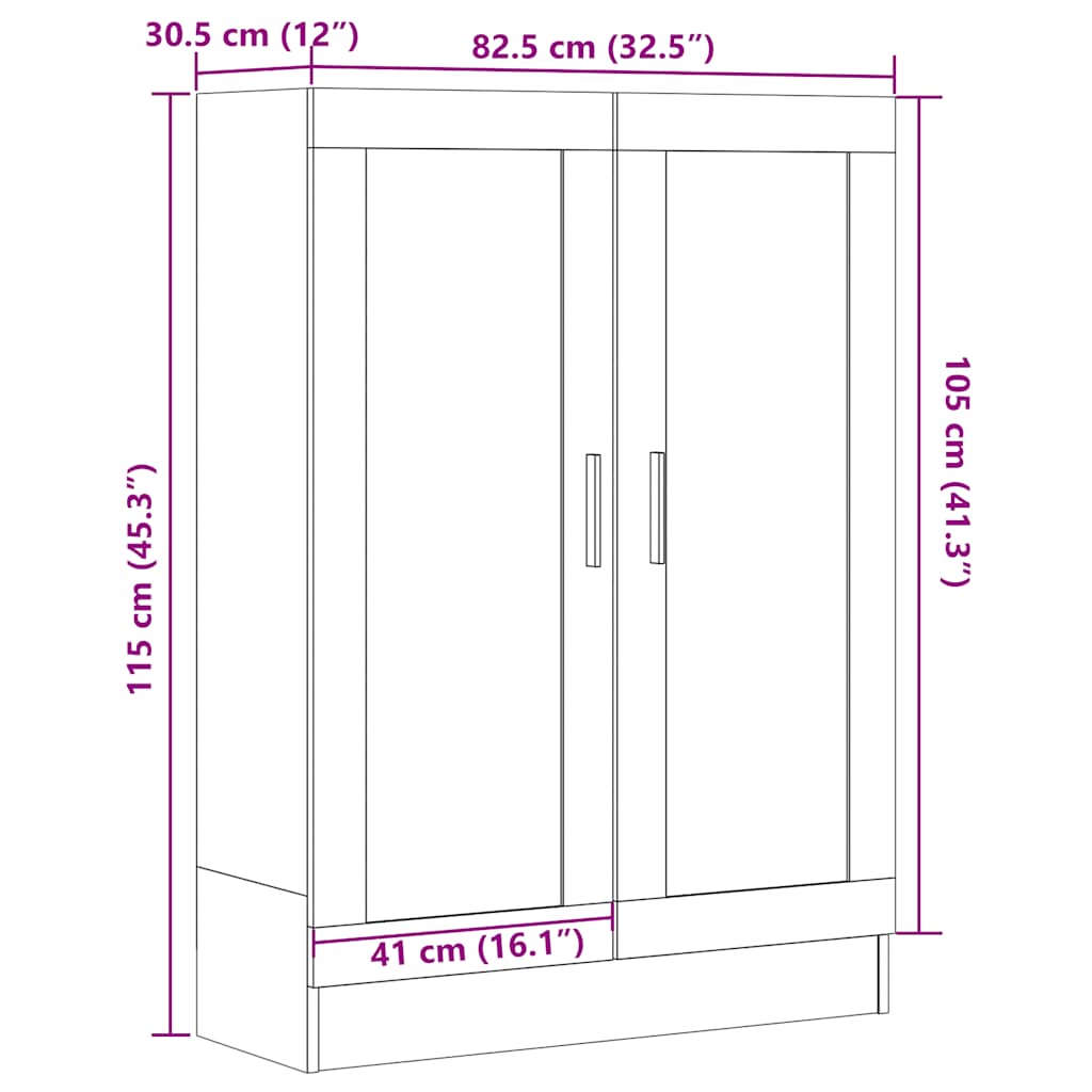 Bibliothèque vieux bois 82,5x30,5x115 cm bois d'ingénierie - XIOS