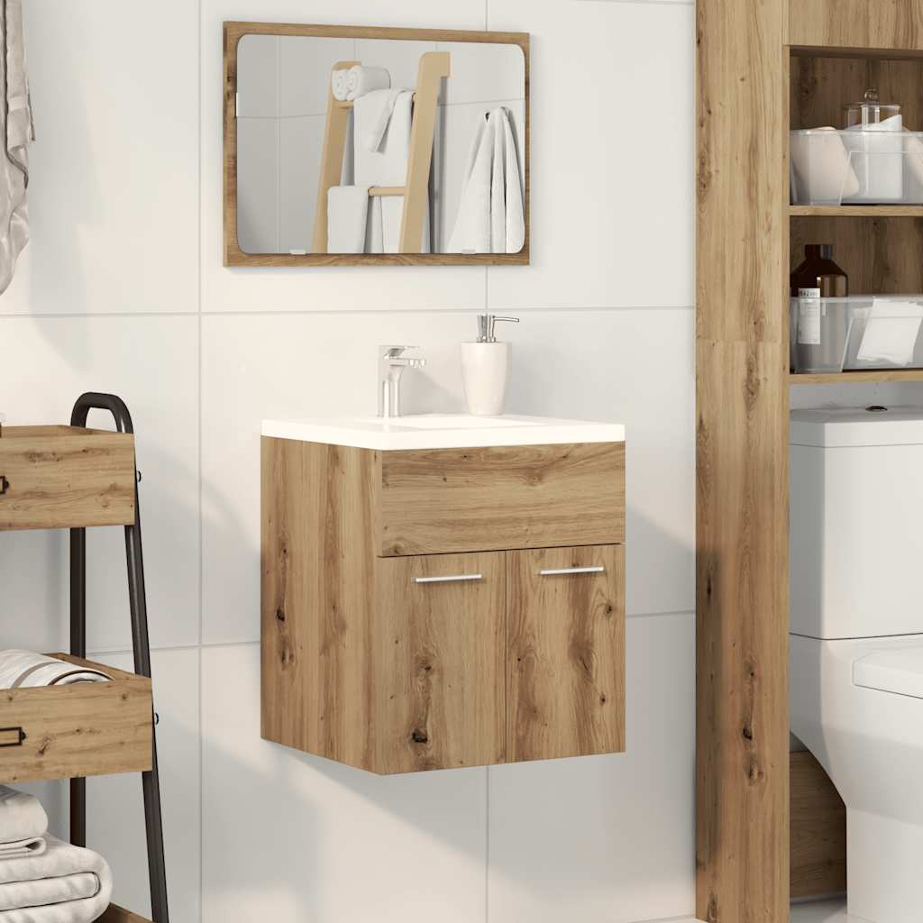 Armoire lavabo de salle de bain chêne artisanal bois ingénierie Ensembles de mobilier pour salles de bains vidaXL