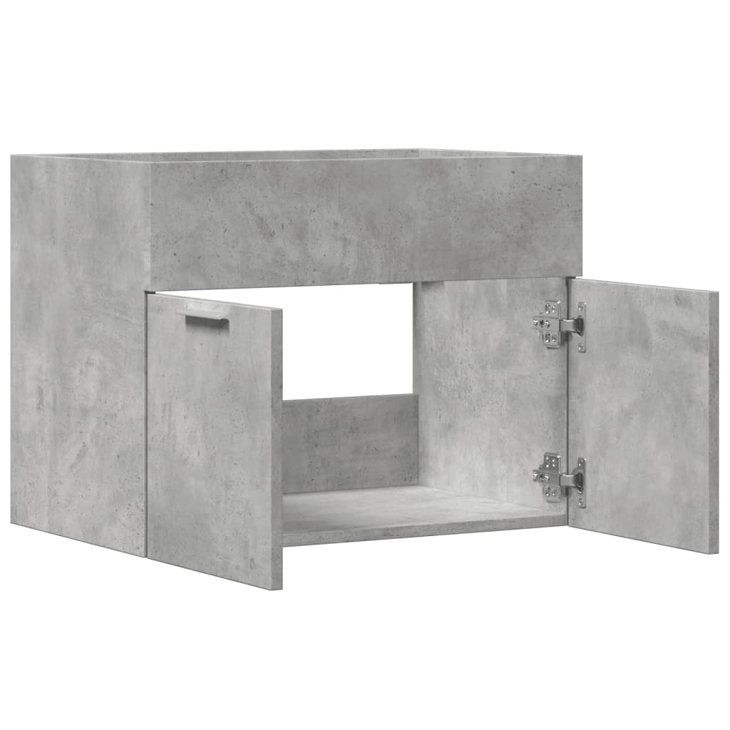 Armoire d'évier Gris béton 60x38,5x46 cm Aggloméré Ensembles de mobilier pour salles de bains vidaXL
