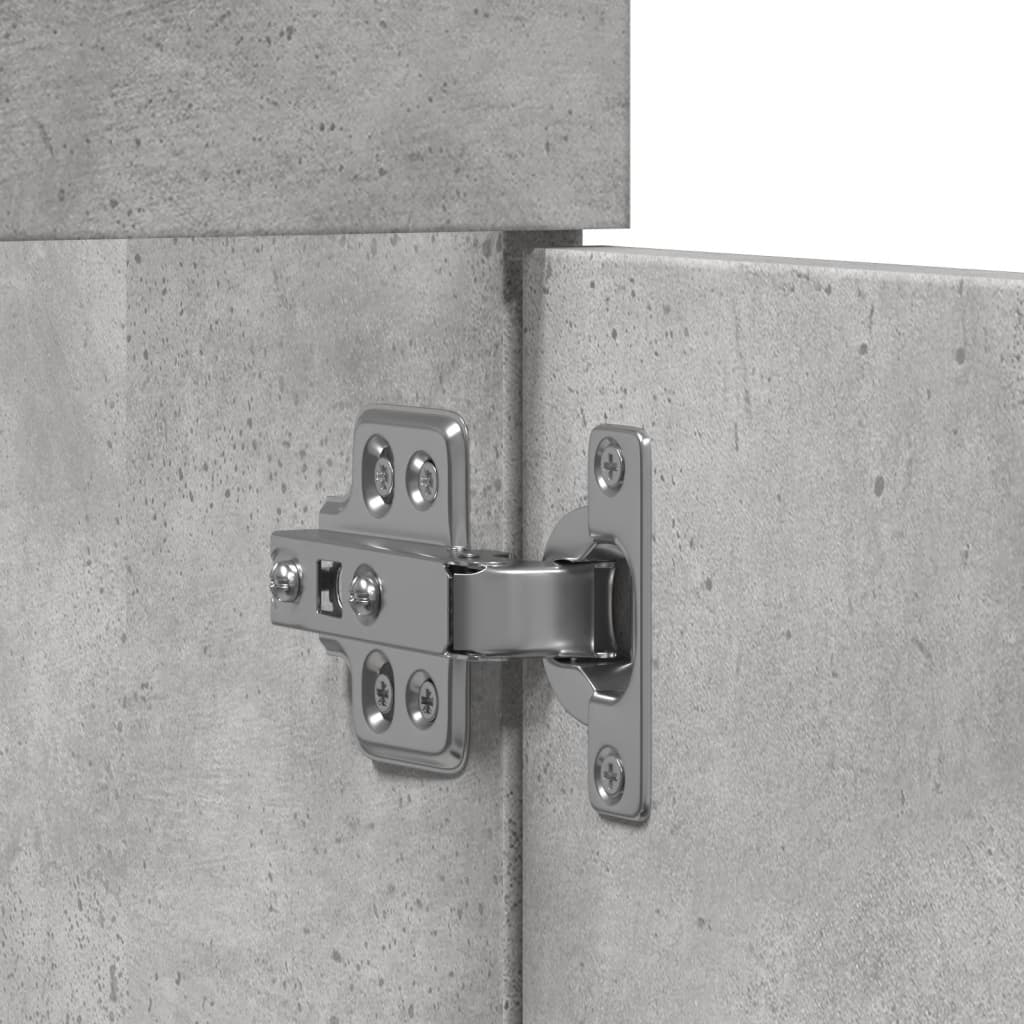 Armoire d'évier Gris béton 60x38,5x46 cm Aggloméré Ensembles de mobilier pour salles de bains vidaXL