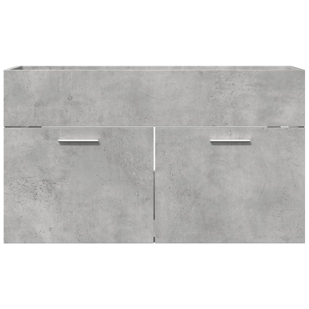 Armoire d'évier Gris béton 80x38,5x46 cm Aggloméré Ensembles de mobilier pour salles de bains vidaXL