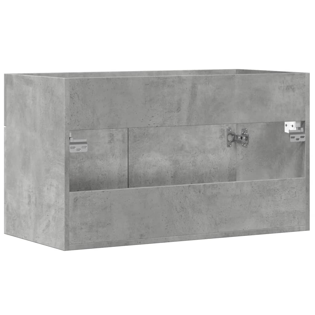 Armoire d'évier Gris béton 80x38,5x46 cm Aggloméré Ensembles de mobilier pour salles de bains vidaXL
