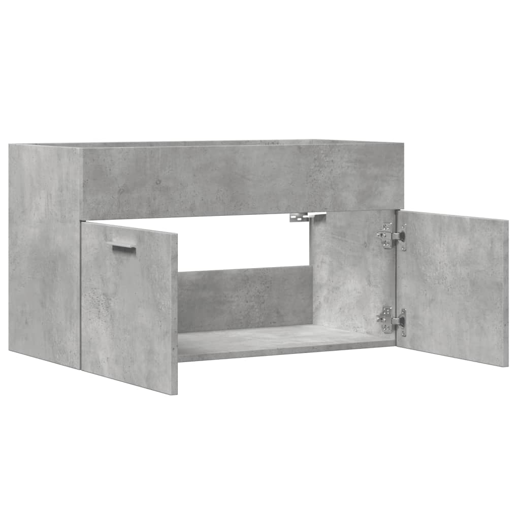 Armoire d'évier Gris béton 80x38,5x46 cm Aggloméré Ensembles de mobilier pour salles de bains vidaXL