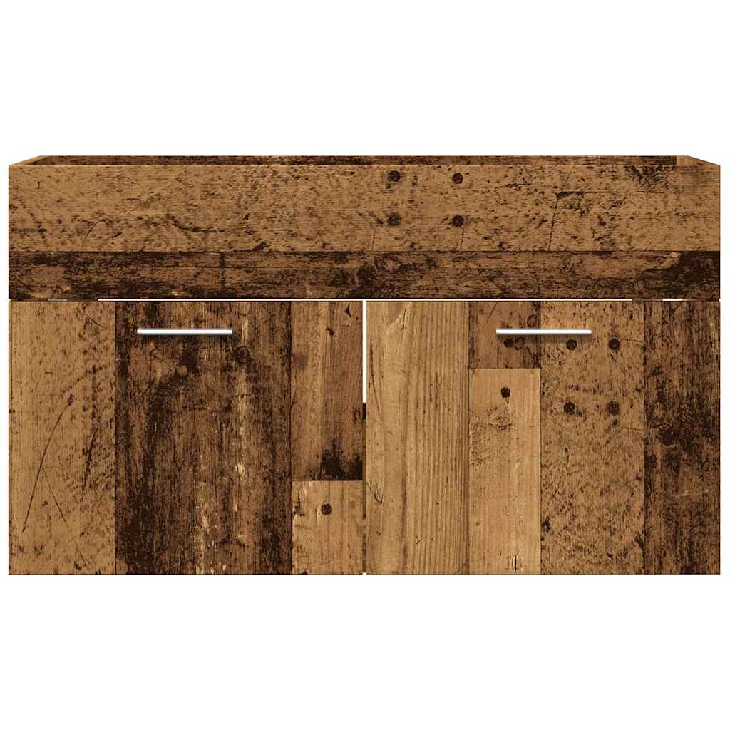 Meuble lavabo de salle de bain vieux bois bois d'ingénierie Ensembles de mobilier pour salles de bains vidaXL