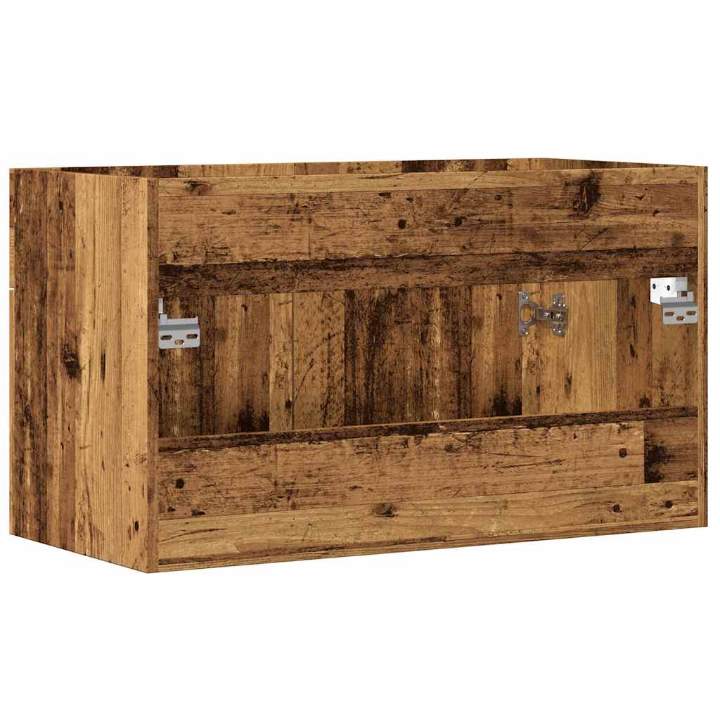 Meuble lavabo de salle de bain vieux bois bois d'ingénierie Ensembles de mobilier pour salles de bains vidaXL