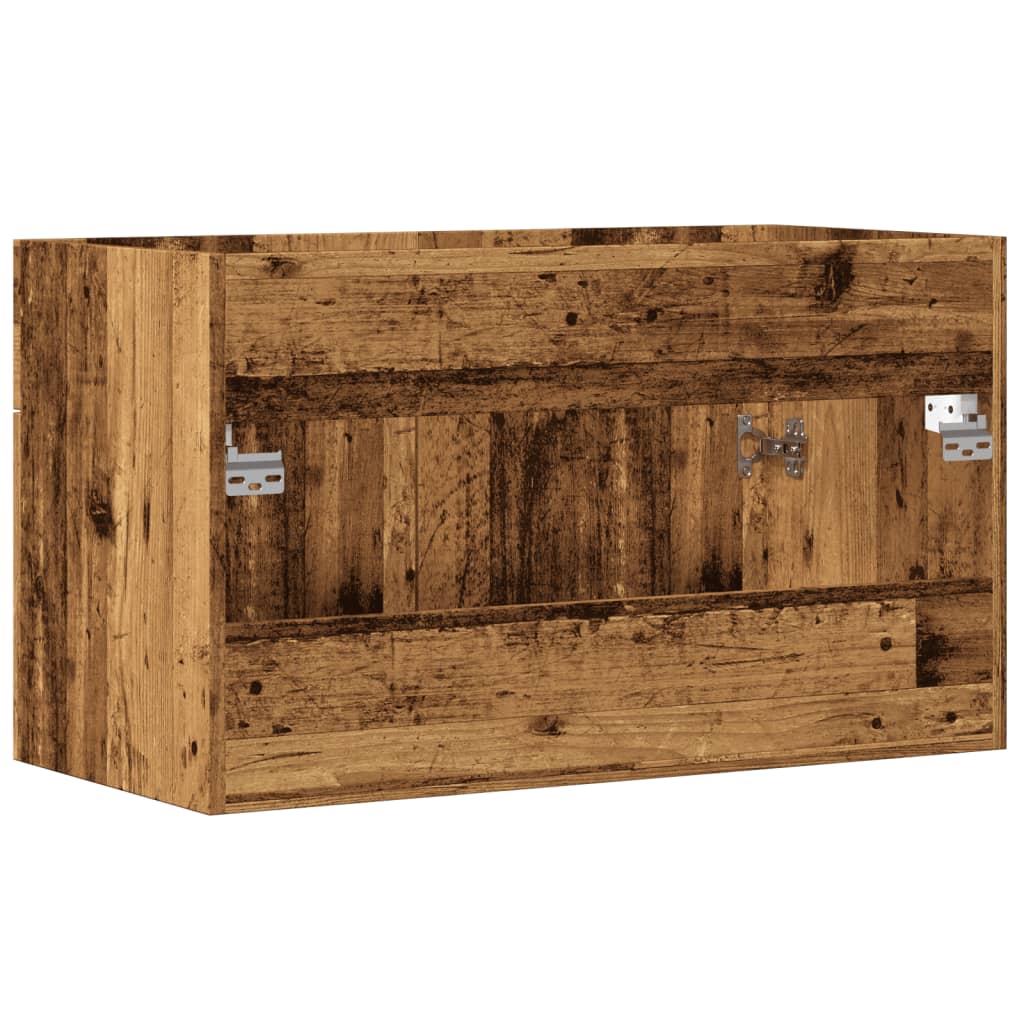 Armoire lavabo de salle de bain vieux bois bois d'ingénierie Ensembles de mobilier pour salles de bains vidaXL