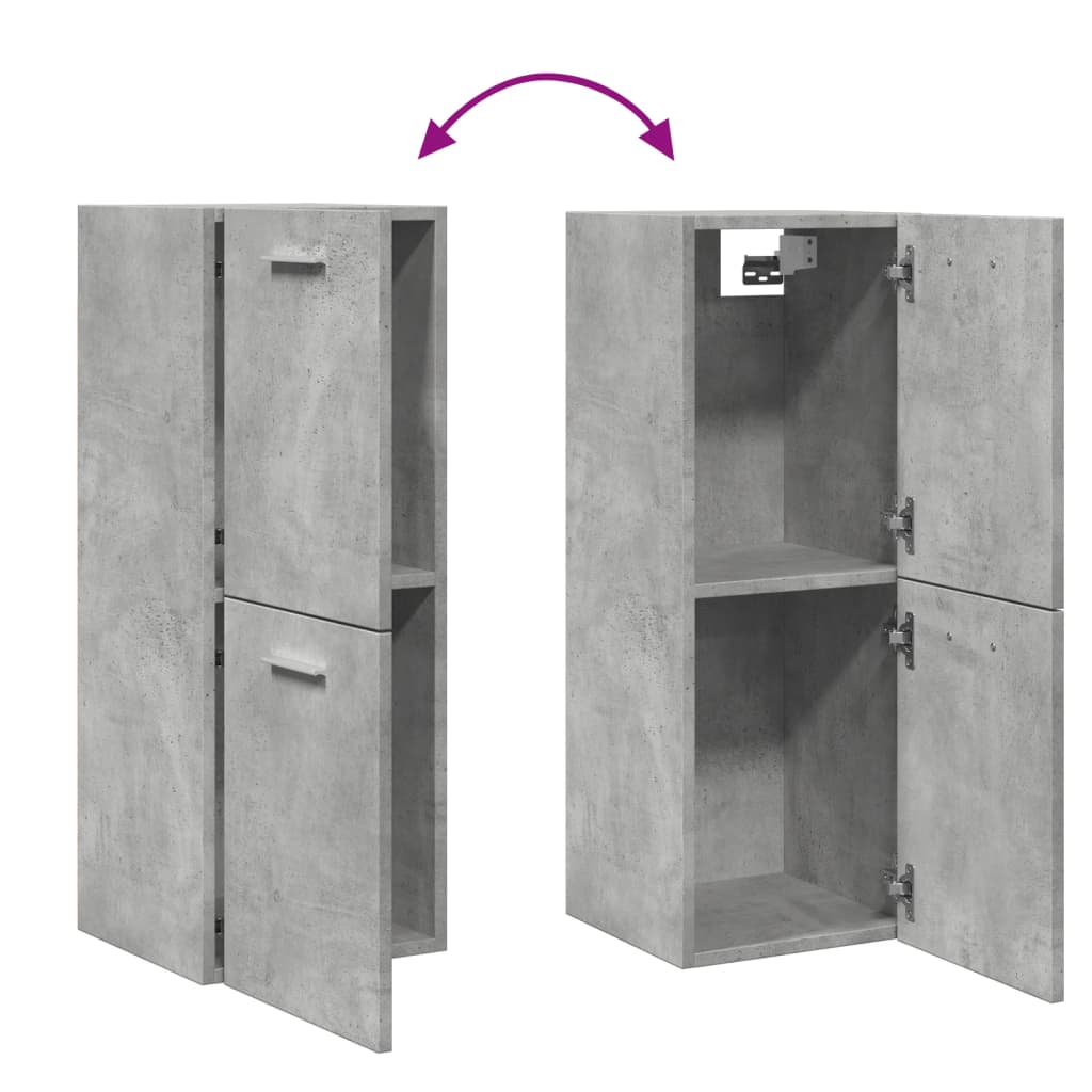 Armoire de salle de bain suspendue gris béton bois d'ingénierie Ensembles de mobilier pour salles de bains vidaXL