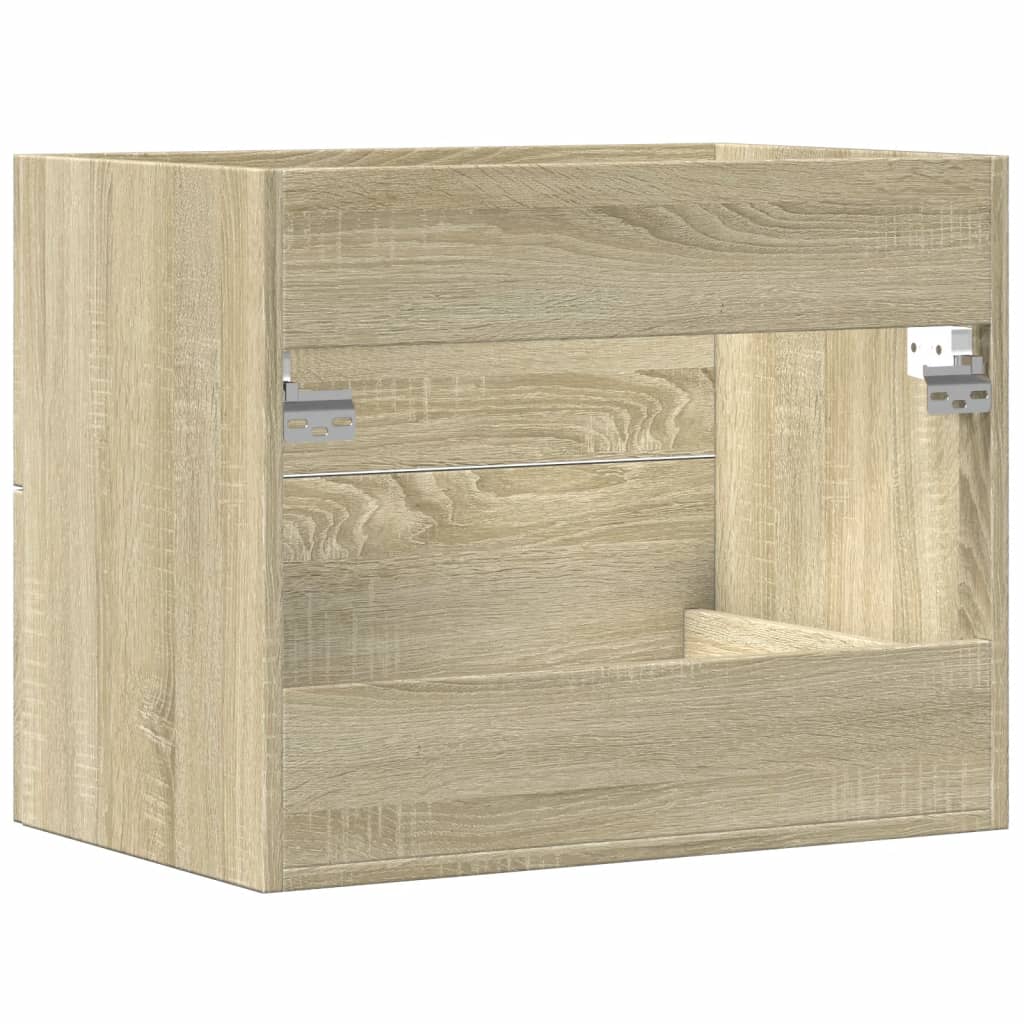 Armoire d'évier Chêne sonoma 60x38,5x48 cm Aggloméré Ensembles de mobilier pour salles de bains vidaXL