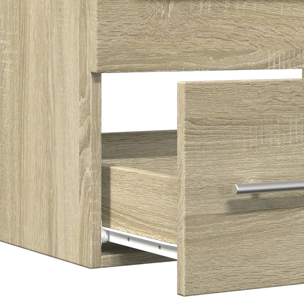 Armoire d'évier Chêne sonoma 60x38,5x48 cm Aggloméré Ensembles de mobilier pour salles de bains vidaXL