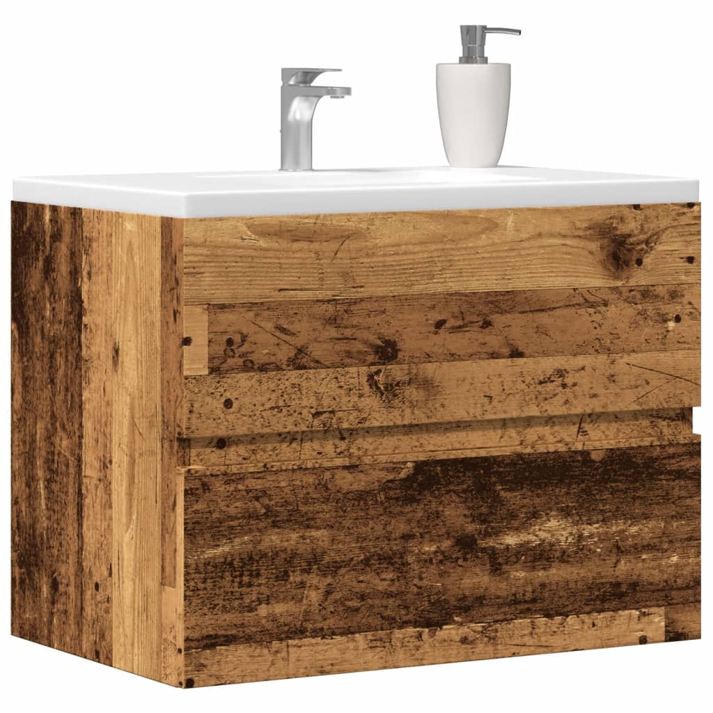 Armoire de salle de bain vieux bois bois d'ingénierie Ensembles de mobilier pour salles de bains vidaXL
