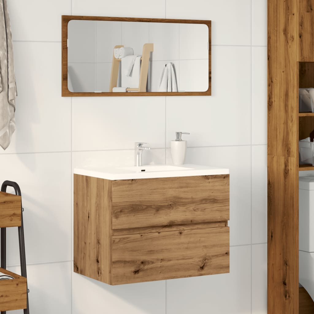 Armoire de salle de bain chêne artisanal bois d'ingénierie Ensembles de mobilier pour salles de bains vidaXL